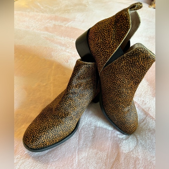 Seychelles Shoes - Seychelles brown animal print calf dyed hair slip on booties size 8